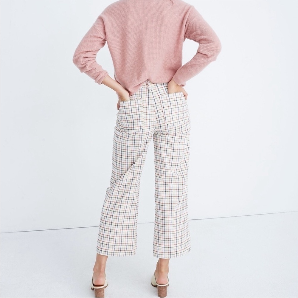 Madewell Emmett Wide-Leg Crop Pants in Rainbow Windowpan - Picture 4 of 8